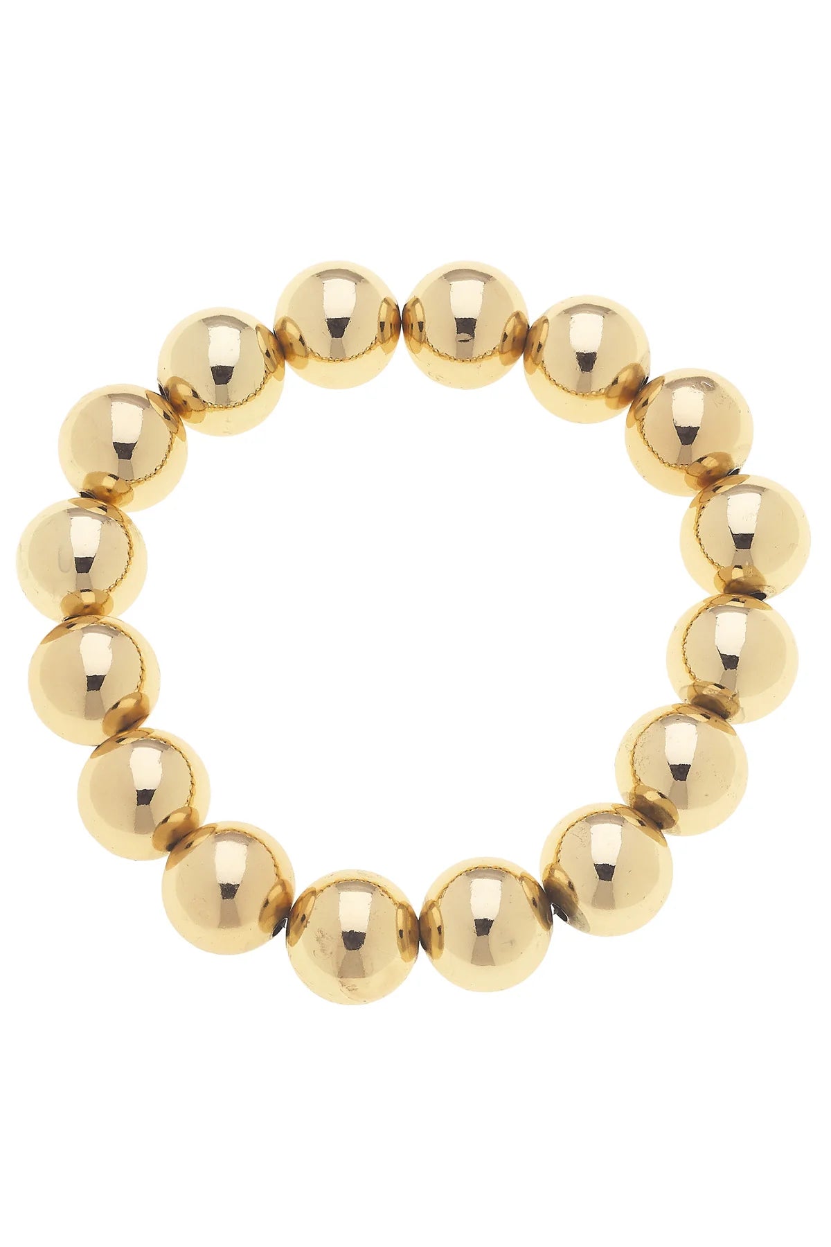 Phoebe Ball Bead Stretch Bracelet in Shiny Gold
