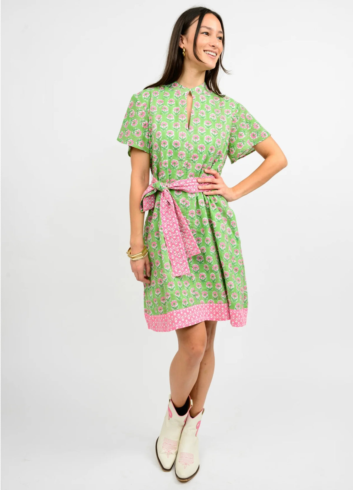 KANTHA STITCHED DRESS