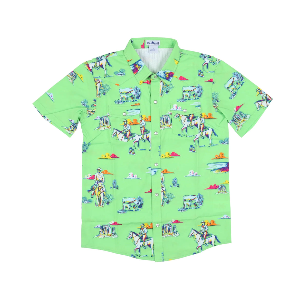 Boy's Blue Quail Cattle Drive Pearl Snap Short Sleeve