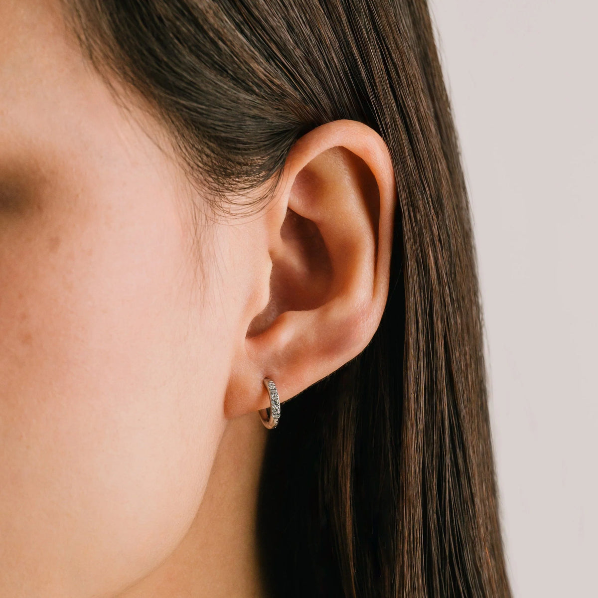 Evie 10mm Huggie Hoops - Silver