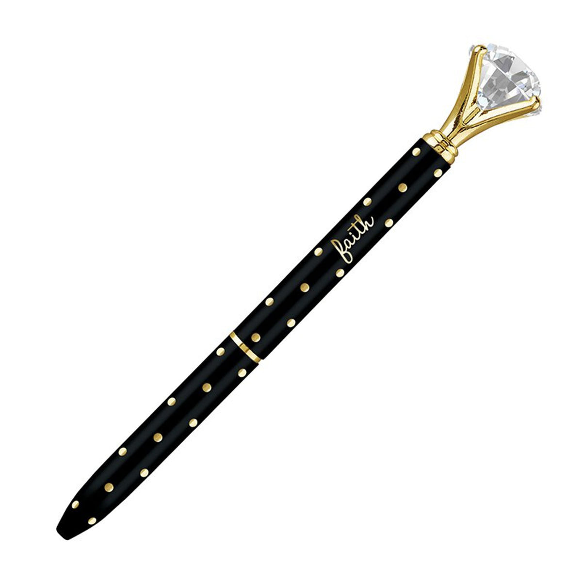Gem Pen Black/Gold Dot Faith