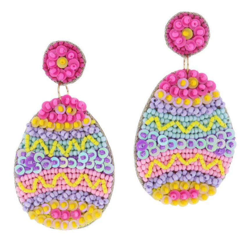 Multi Sequin and Beaded Post and Easter Egg