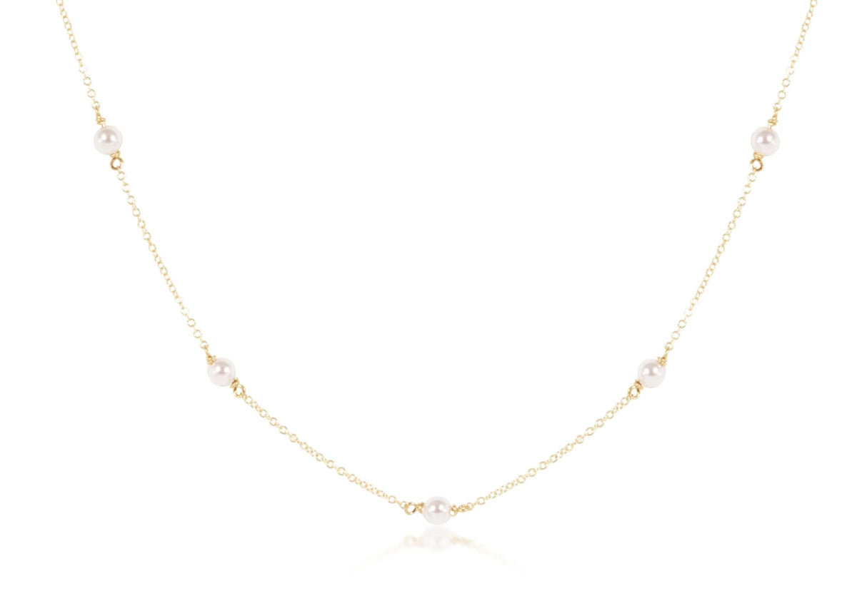 17" Choker Simplicity Chain Gold - Pearl 4mm