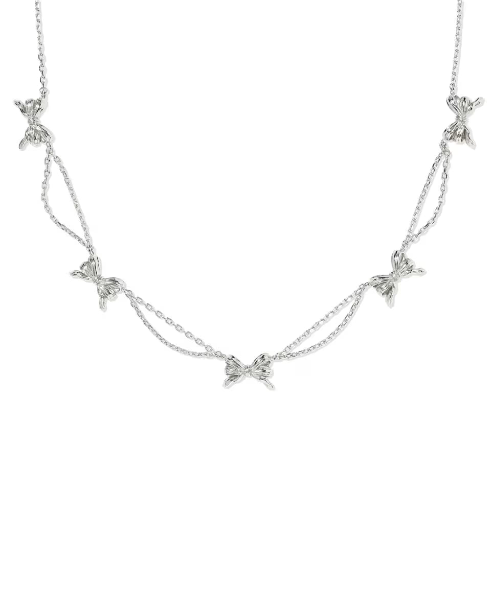 BOW STRAND NECKLACE SILVER
