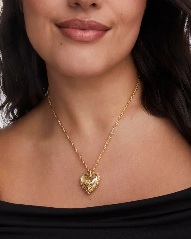 MALLORY ROSE LOCKET SHORT PENDANT NECKLACE GOLD