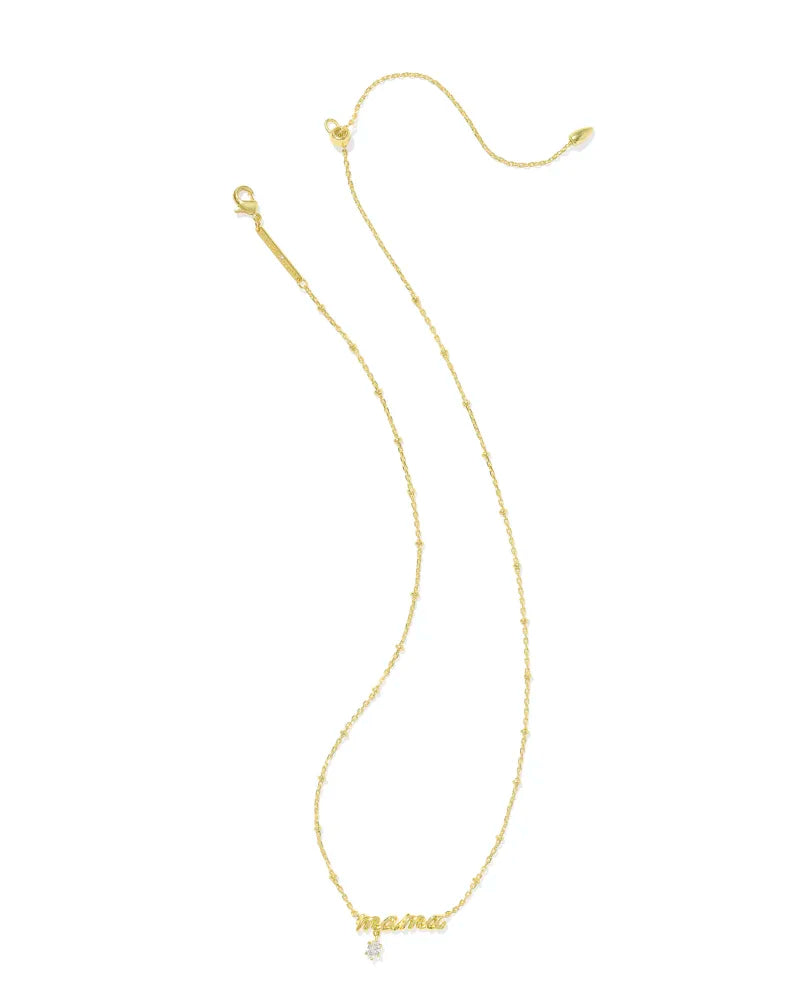 MAMA CRYSTAL SHORT PENDANT NECKLACE GOLD