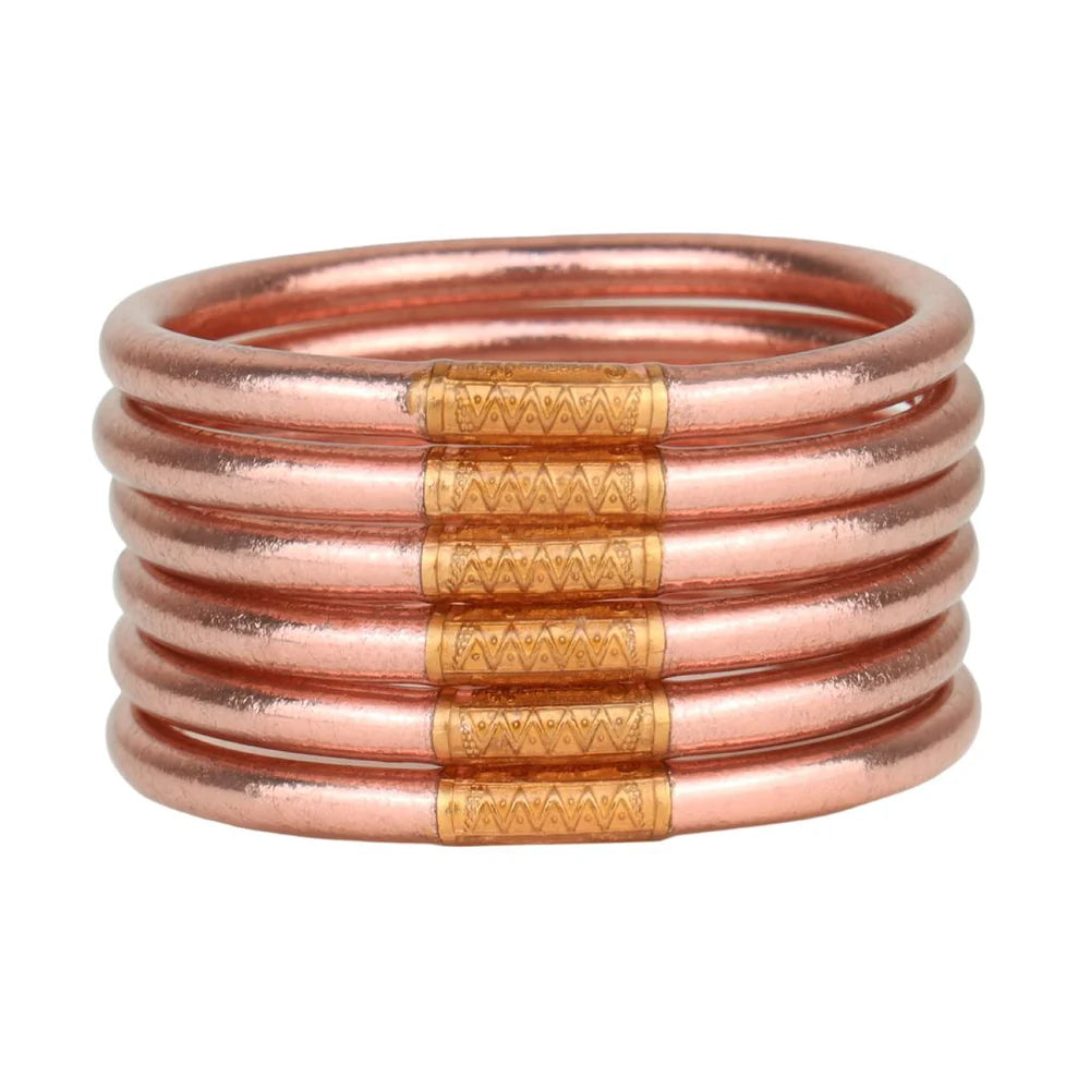Rose Gold All Weather Bangles® (Set of 6) - Serenity Prayer - Extra Large