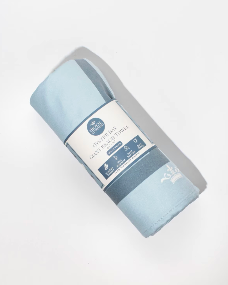 Oyster Bay Giant Beach Towel Light Blue/Multi 40x70