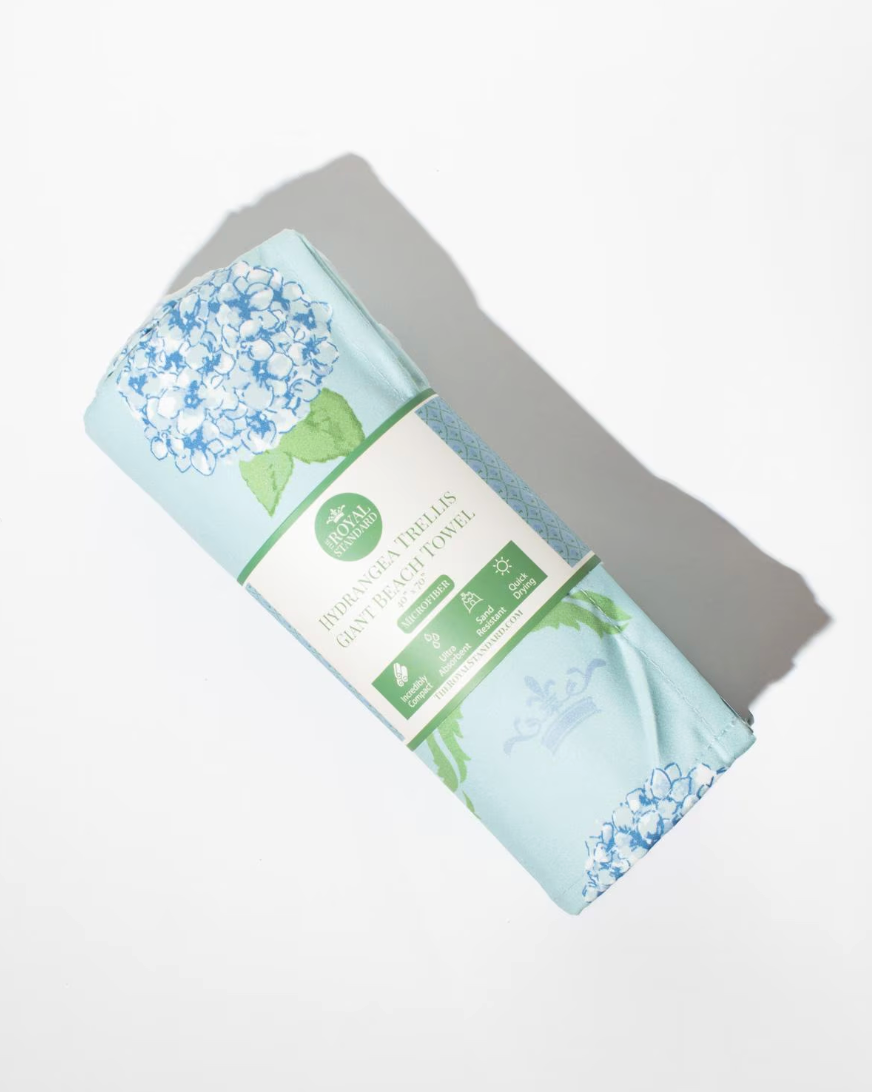 Hydrangea Trellis Giant Beach Towel Blue/Green 40x70