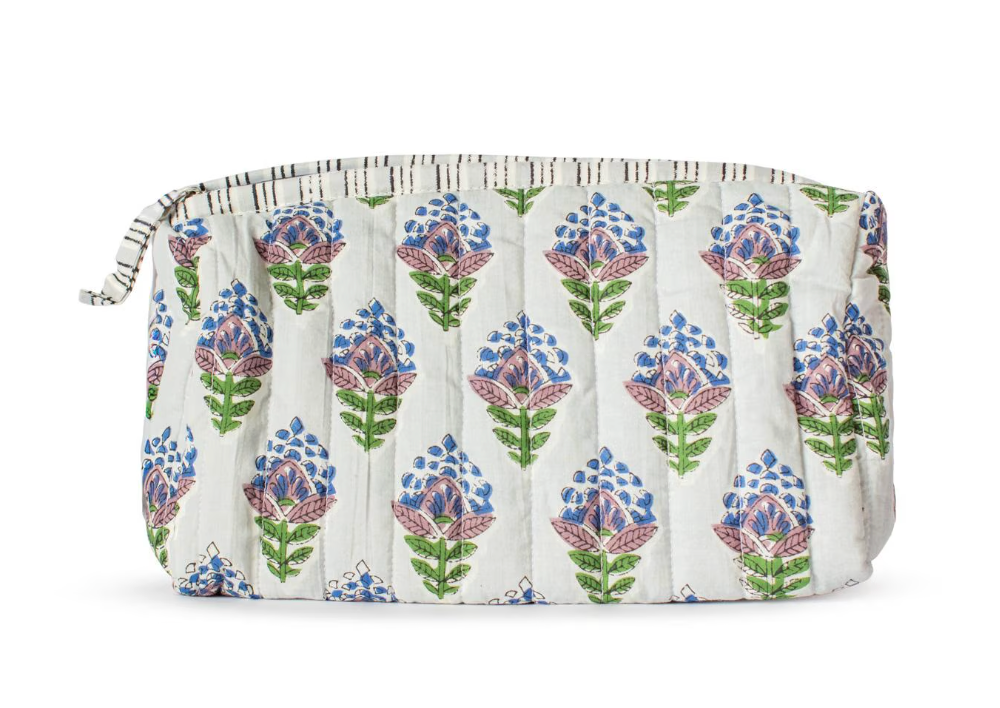 Leighton Quilted Cosmetic Blue 10x6x5