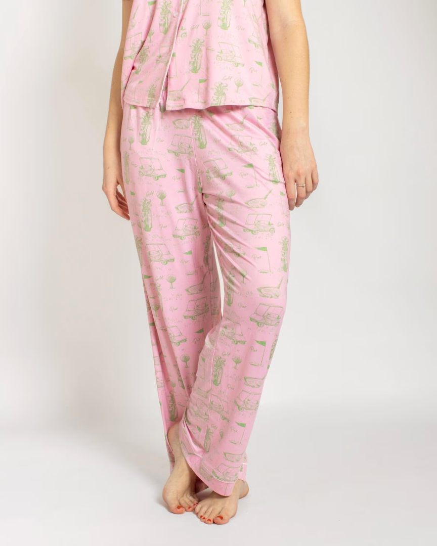 On Par Sleep Pants Light Pink/Green XSmall
