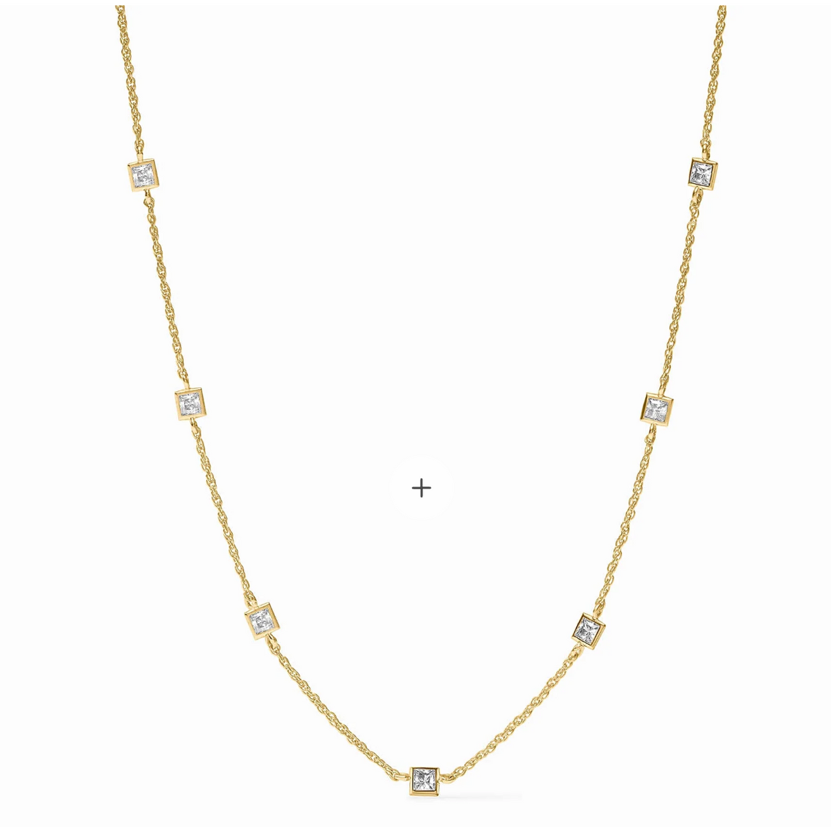 Jolie Delicate Station Necklace-Cubic Zirconia-OS