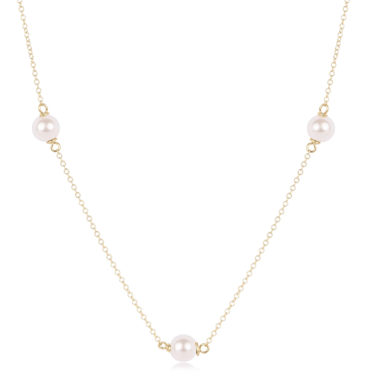 17" Choker Simplicity Chain Gold - Pearl 6mm