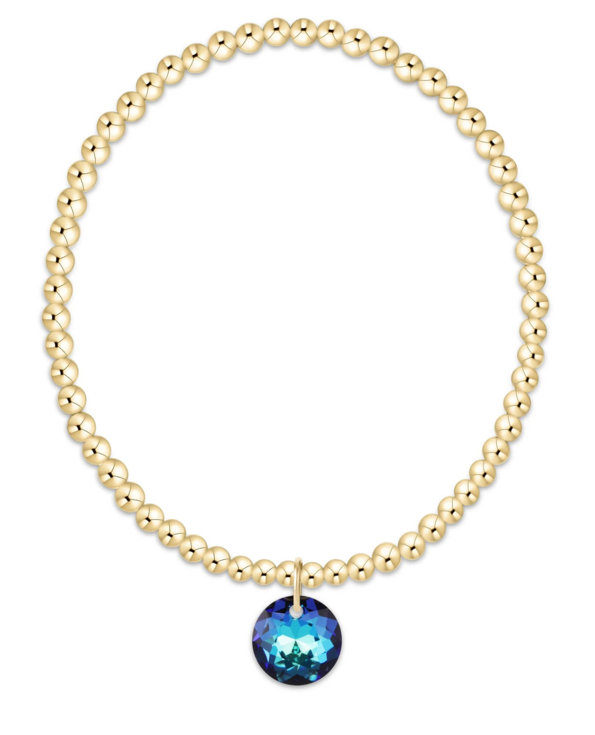 Classic Gold 3mm Bracelet - Reflection Charm - 12