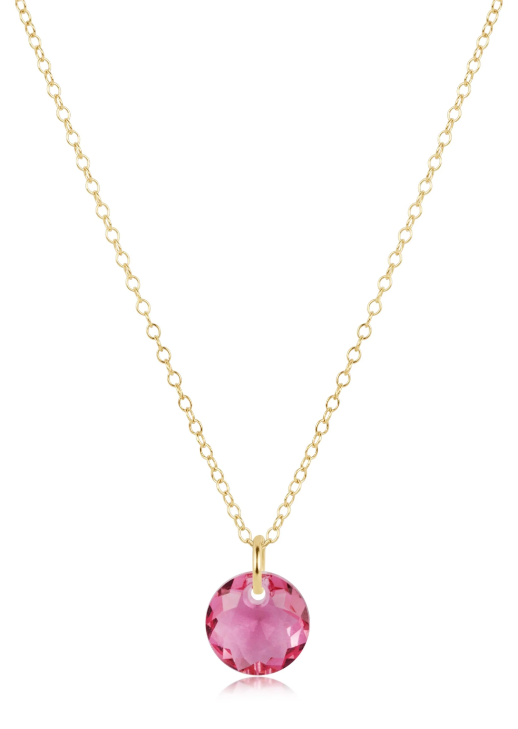 16" Necklace Gold - Reflection Small Charm - 10