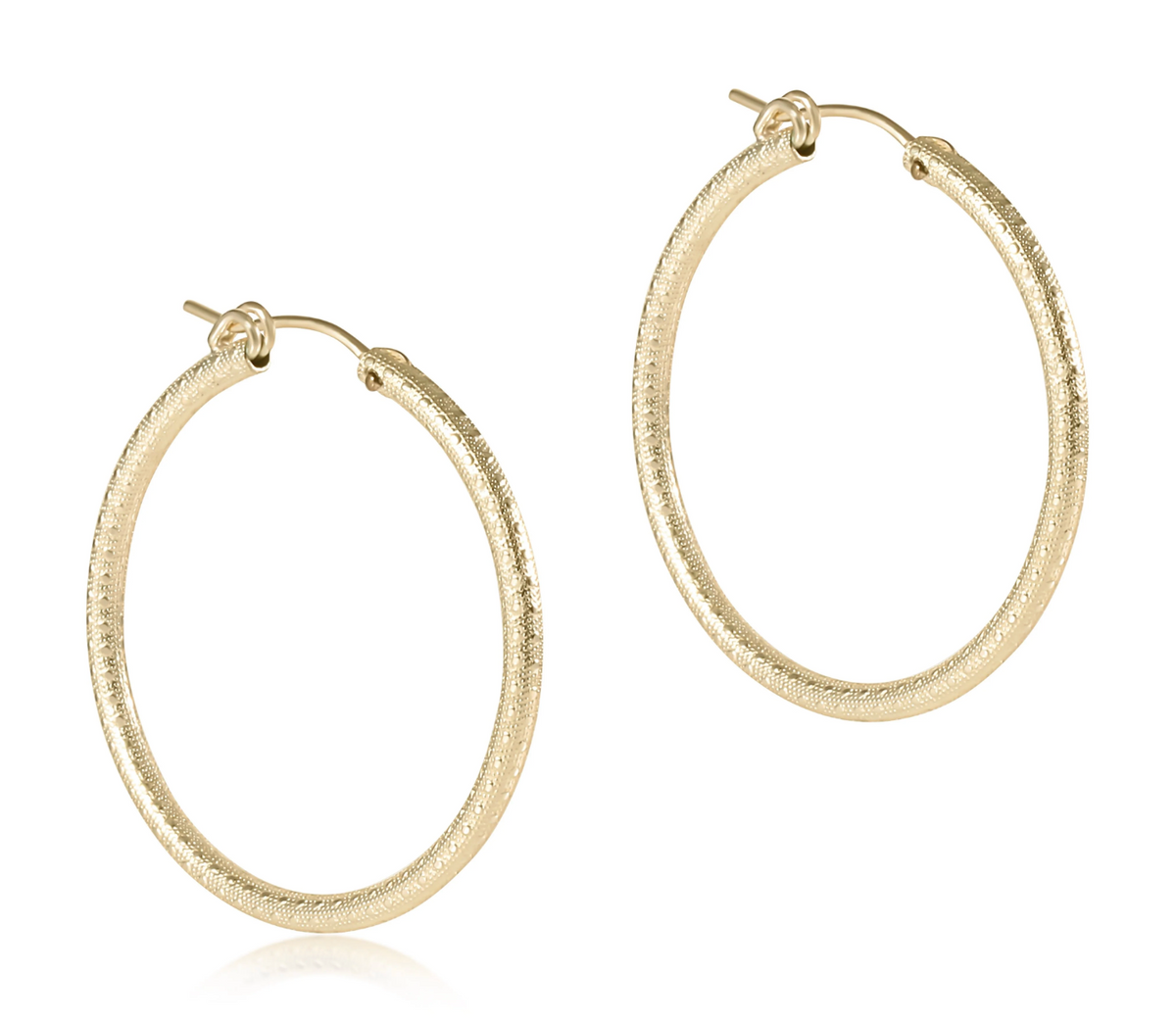Round Gold 1.25" Hoop - Textured