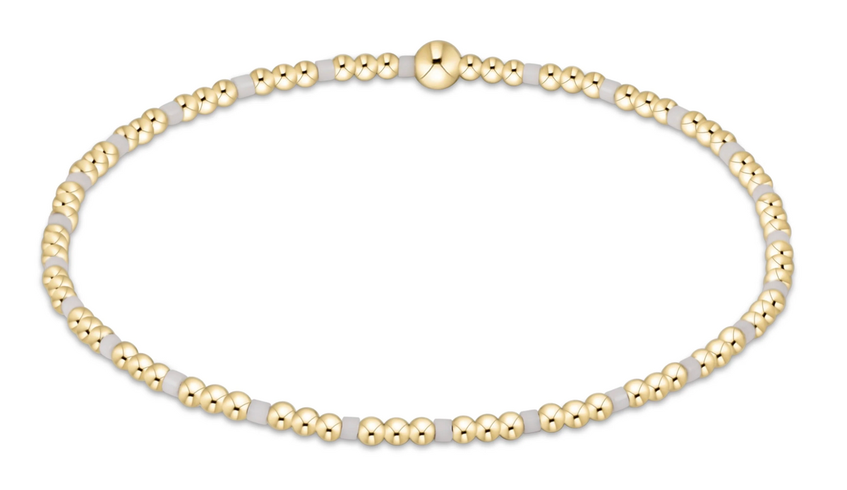 Gameday Hope Sincerity Pattern 2mm Bead Bracelet - White