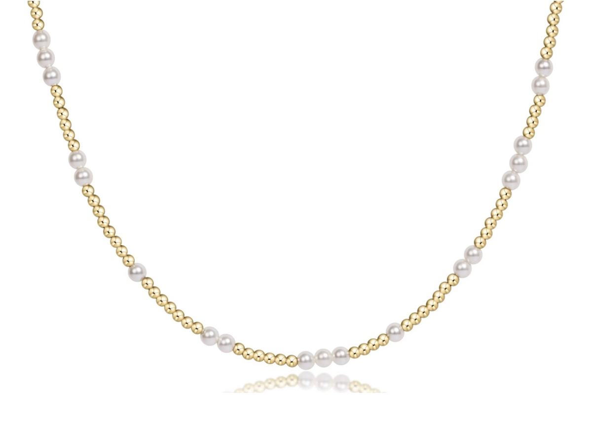 17" Choker Beaded - Hope Unwritten Pearl 3mm