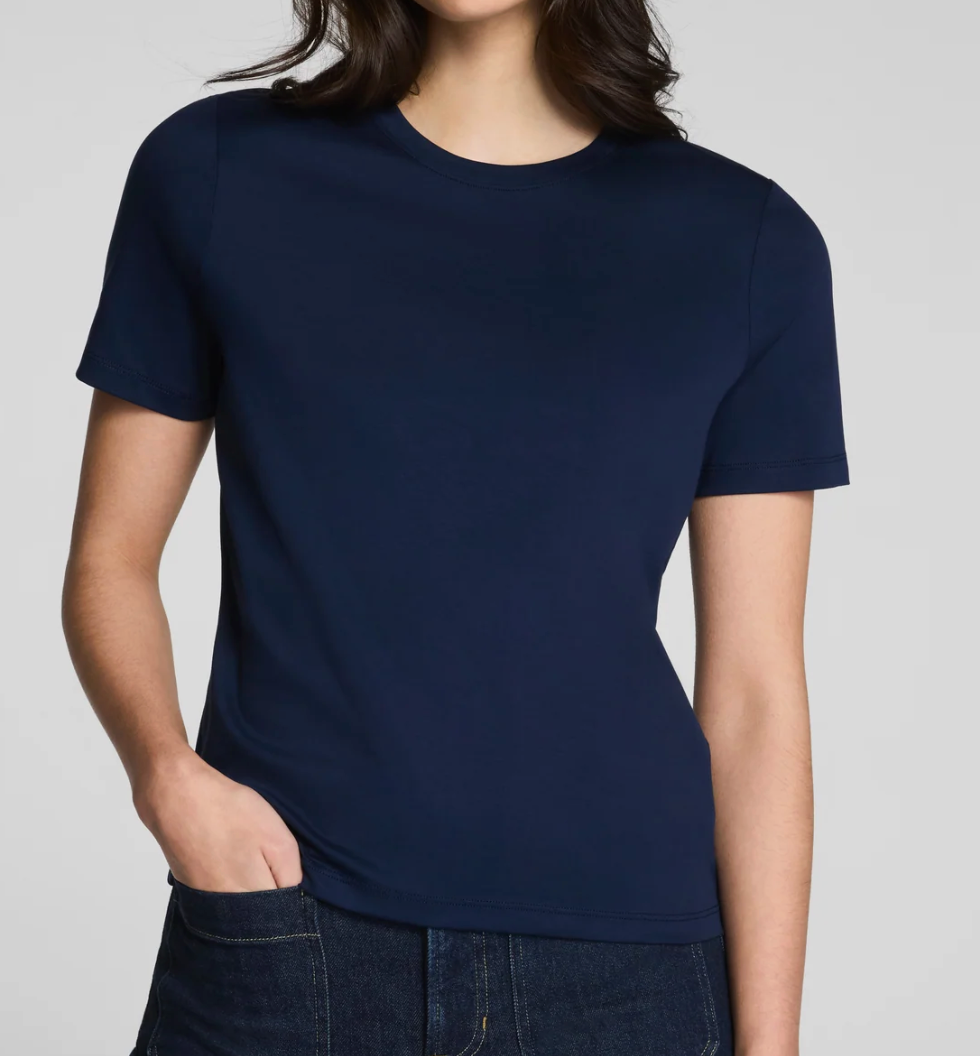 SPANX® LIGHTWEIGHT COTTON CREWNECK TEE