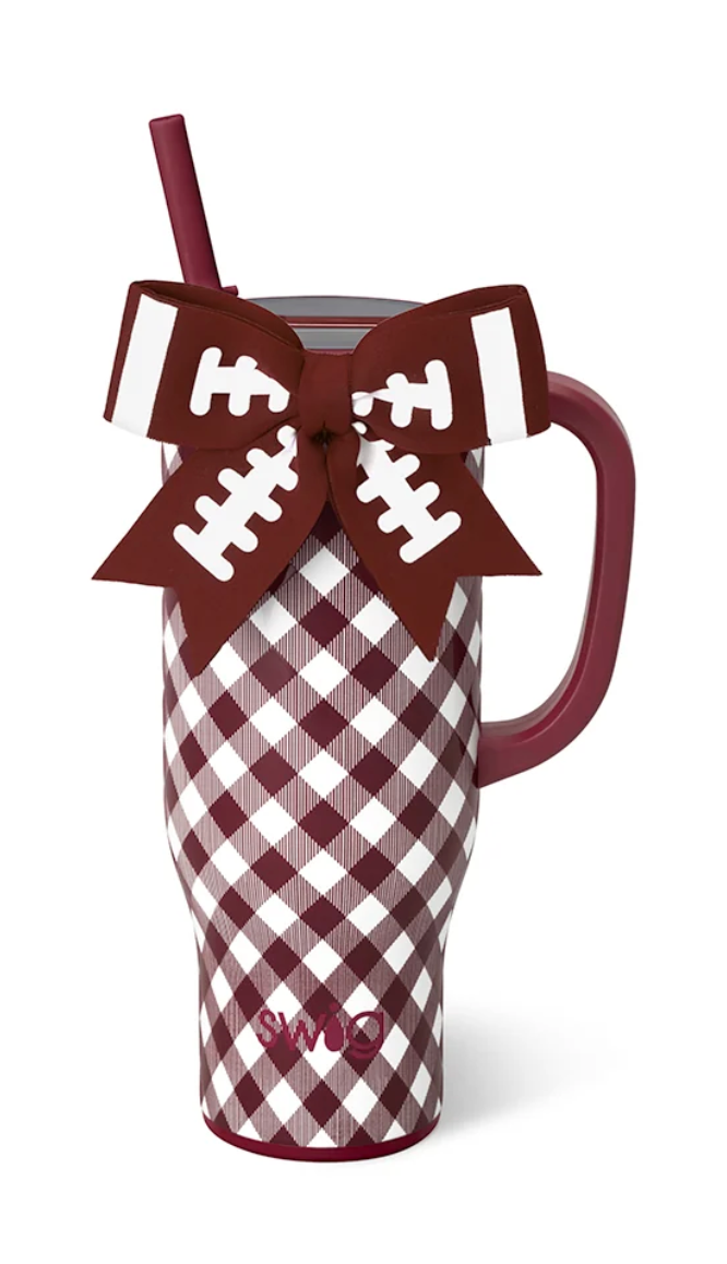 Gameday Gingham Maroon Mega Mug 30oz