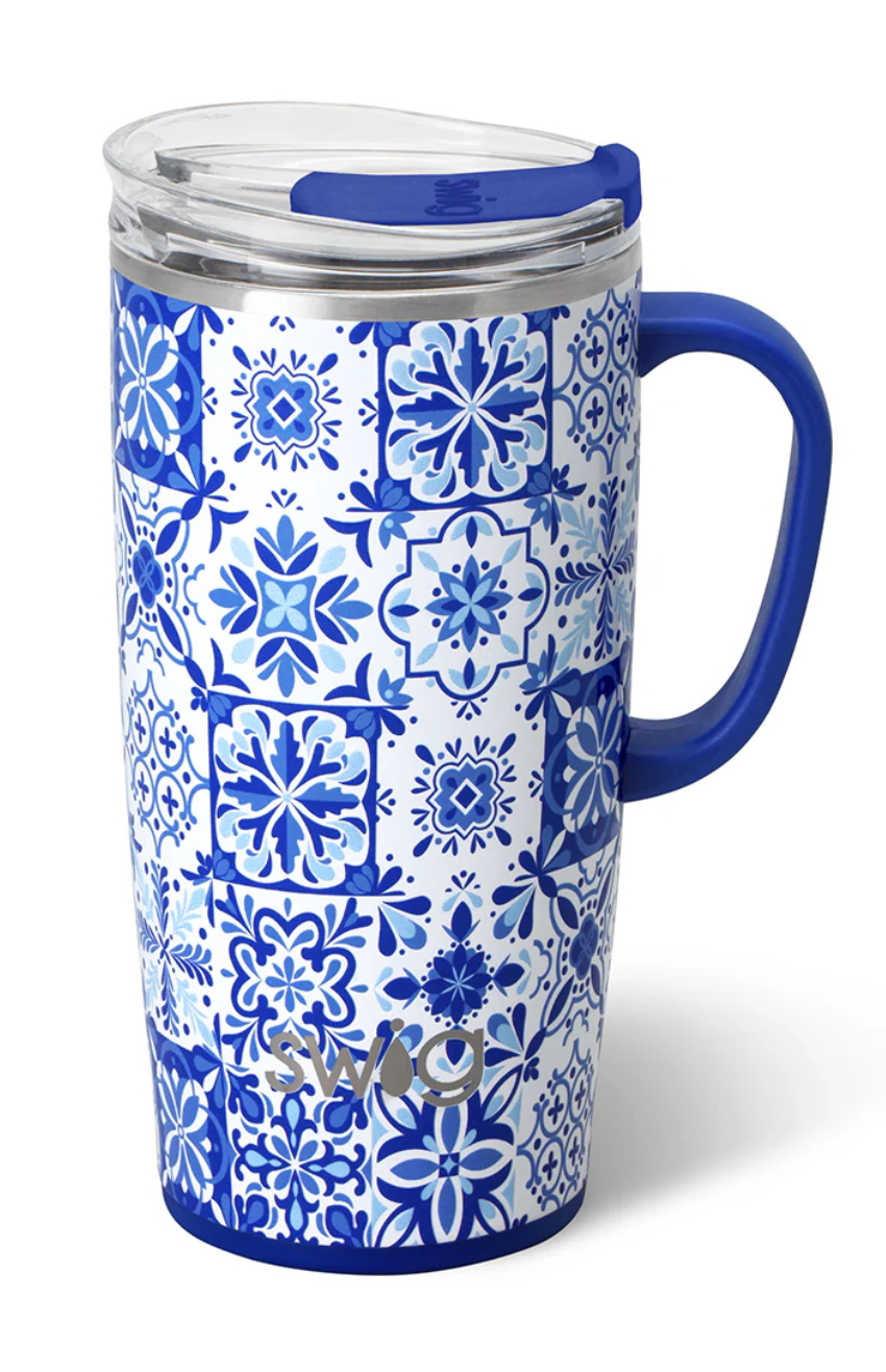 Indigo Tiles Travel Mug 22oz