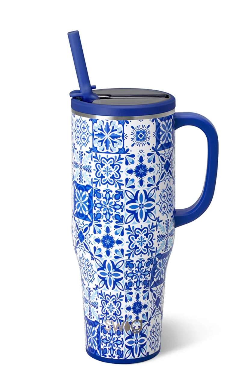 Indigo Tiles Mega Mug 40oz