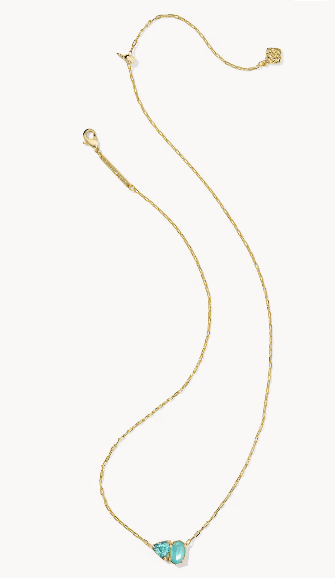 TATUM SHORT PENDANT NECKLACE GOLD BLUE MIX
