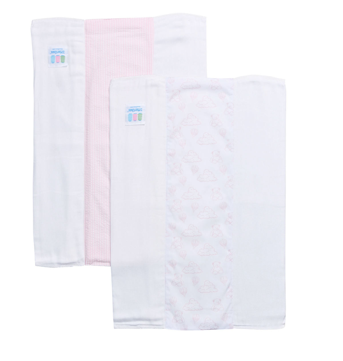 Teddy Bear Set of Two Burps, Pink