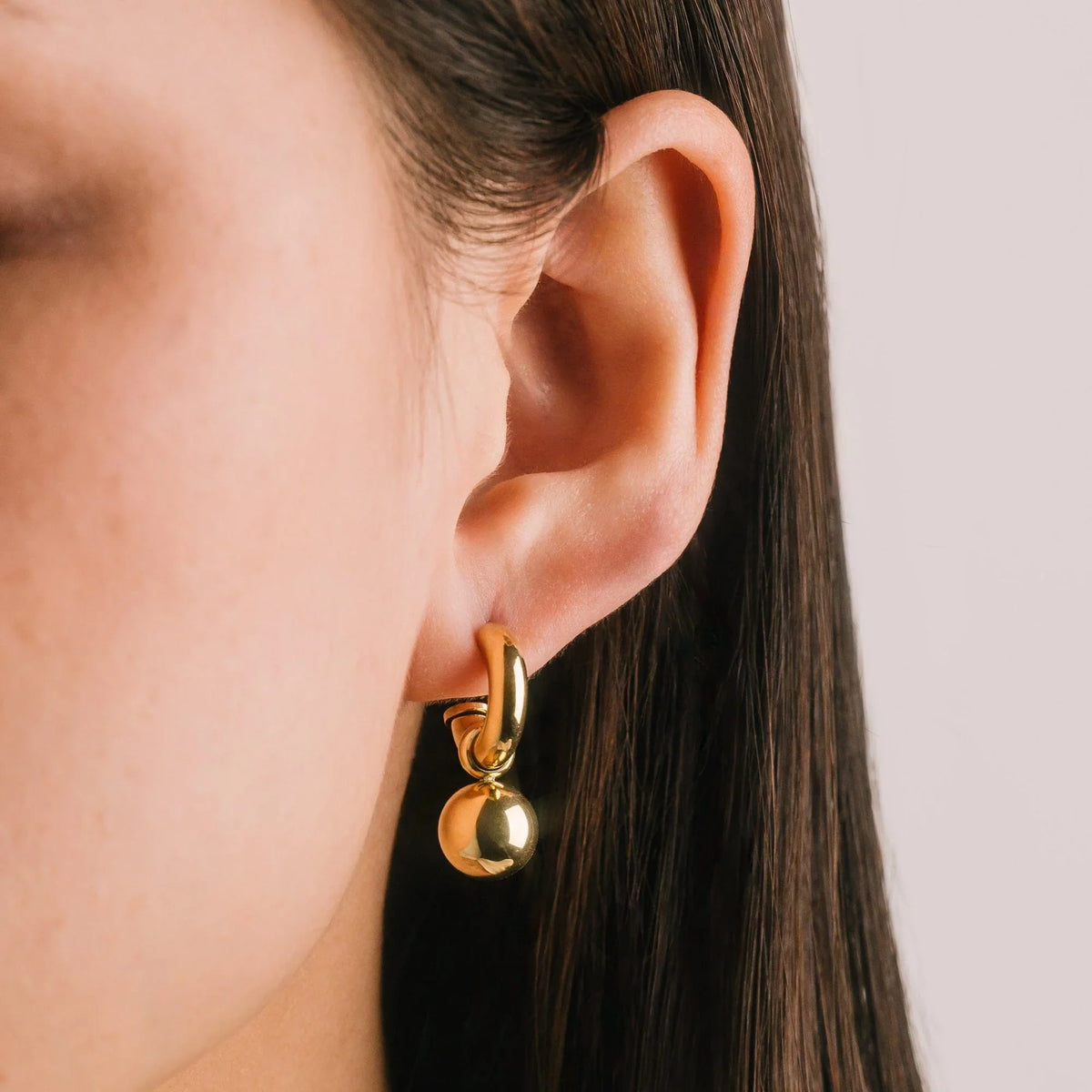Solstice Drop Hoops - Gold