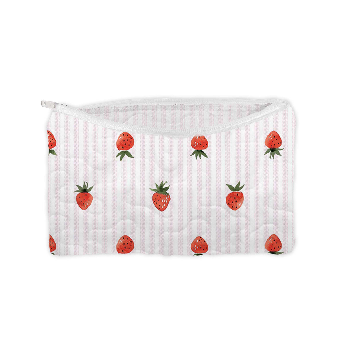 Strawberry Crush Pink Quilted Makeup Bag