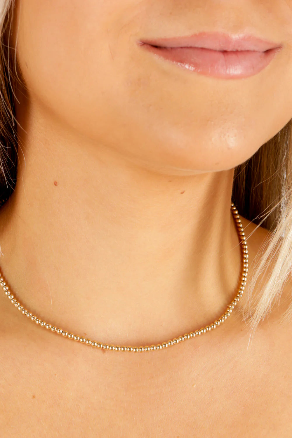 15" Choker Beaded - Classic Gold 3mm