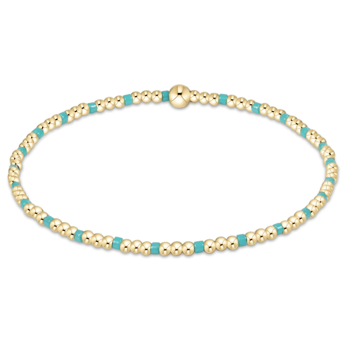 egirl Hope Sincerity Pattern 2mm Bead Bracelet - Turquoise