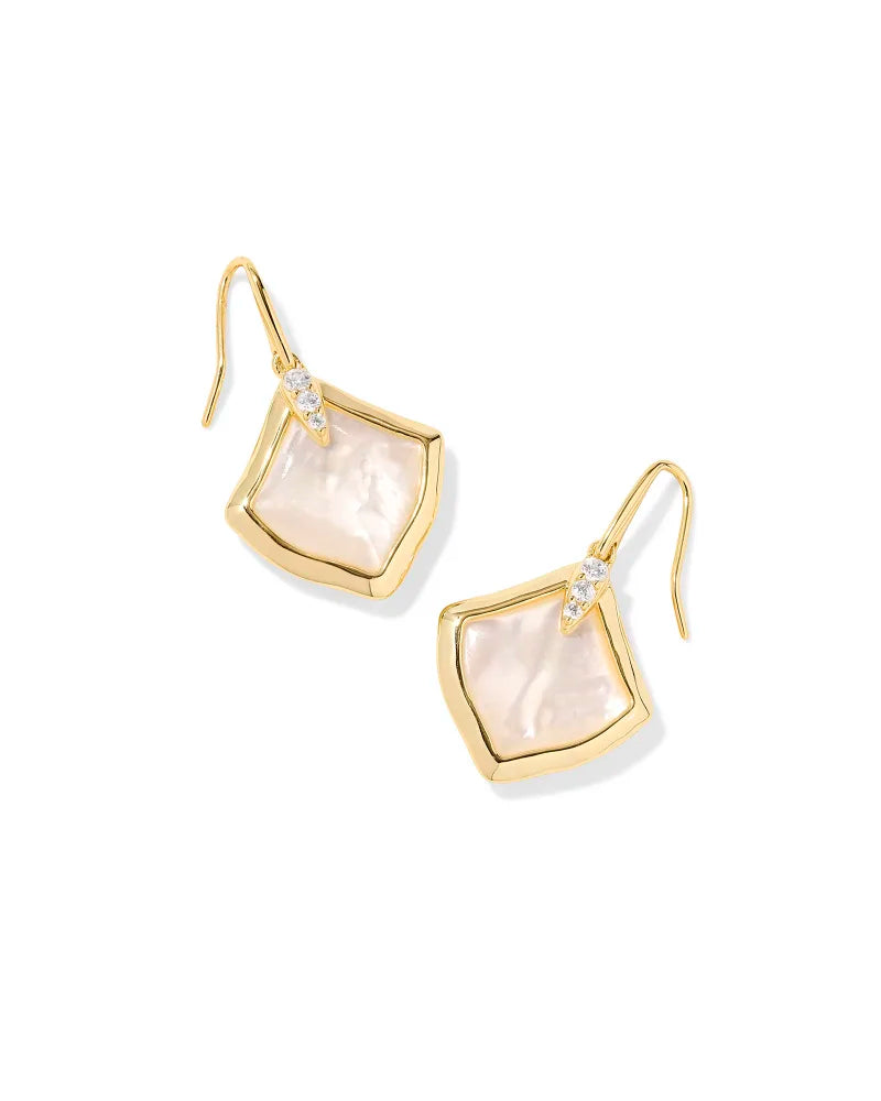 JOELLE SMALL DROP EARRINGS GOLD IVORY MOTHER OF PEARL
