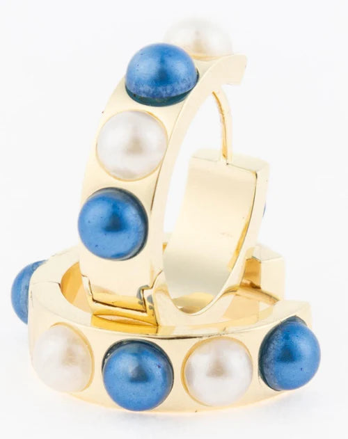 Tristan Earrings Blue and White