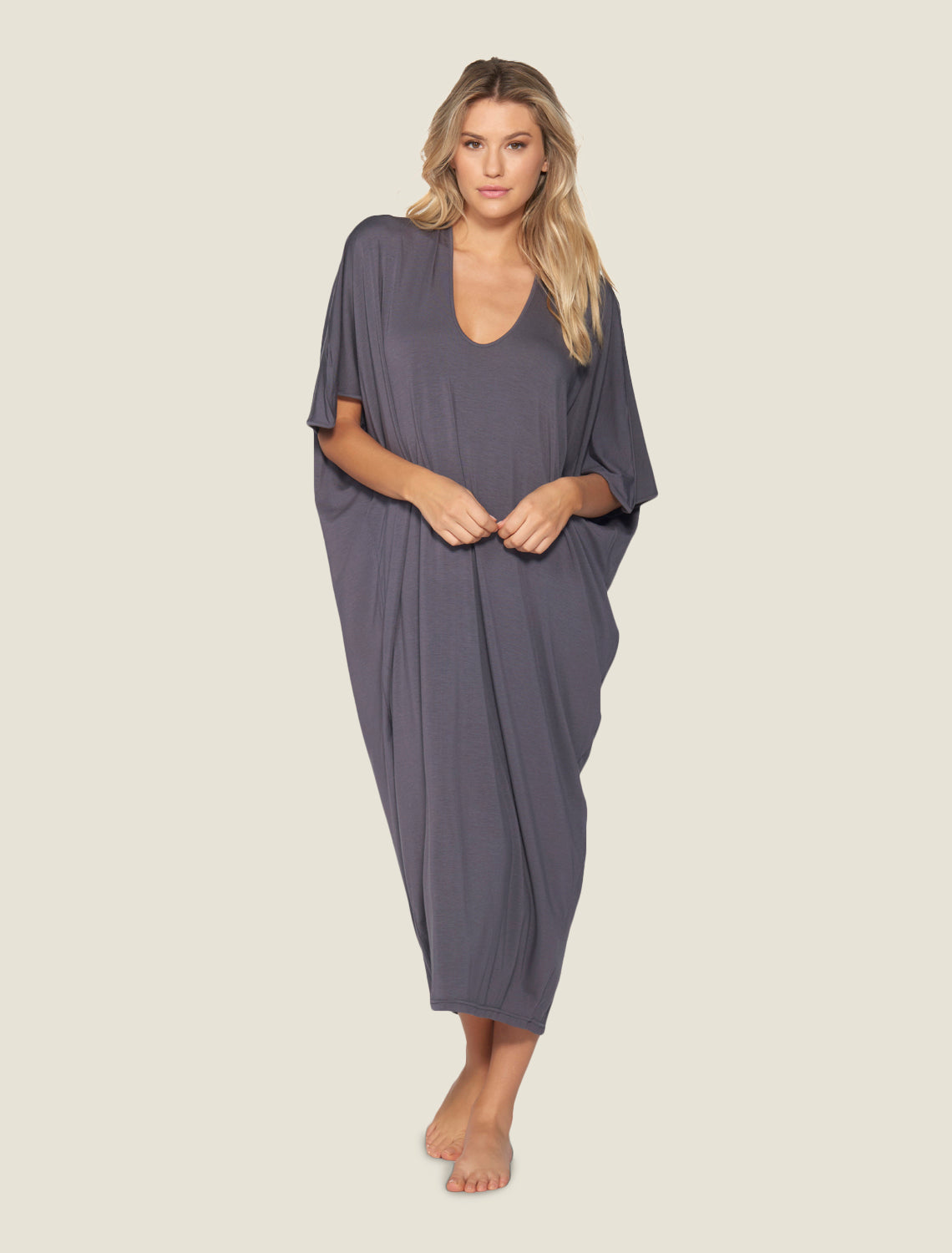 LUXE MILK JERSEY CAFTAN GRAPHITE GRAPHITE