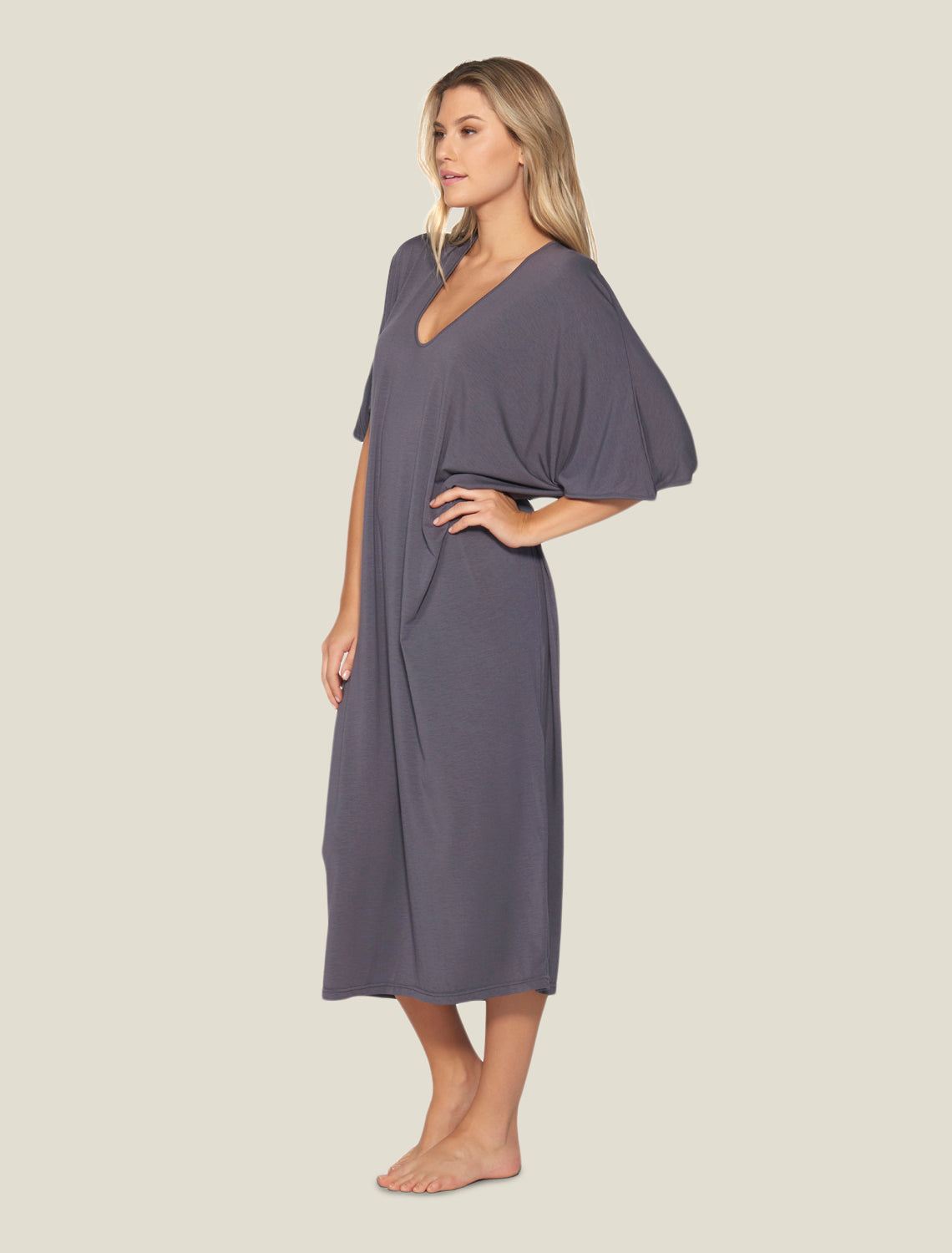 LUXE MILK JERSEY CAFTAN GRAPHITE GRAPHITE
