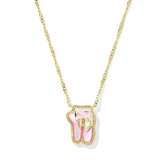 BALLET SHORT PENDANT NECKLACE GOLD BLUSH MOTHER OF PEARL