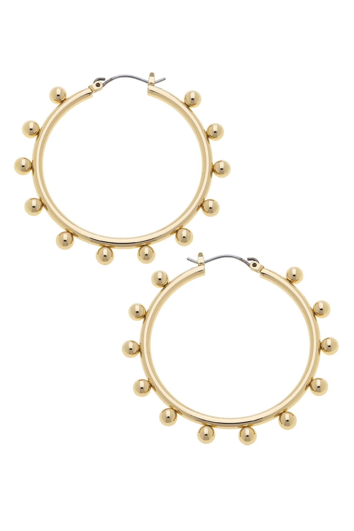 Katie Ball Bead Hoop Earrings in Shiny Gold