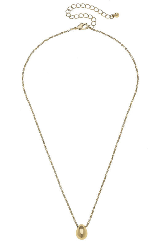 Cameron Mini Puff Icon Necklace in Shiny Gold
