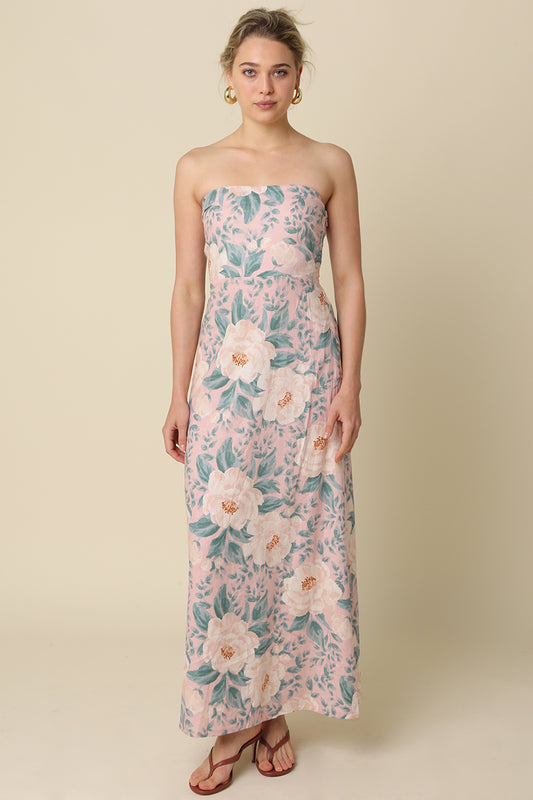 Meadow Strapless Floral Maxi Dress