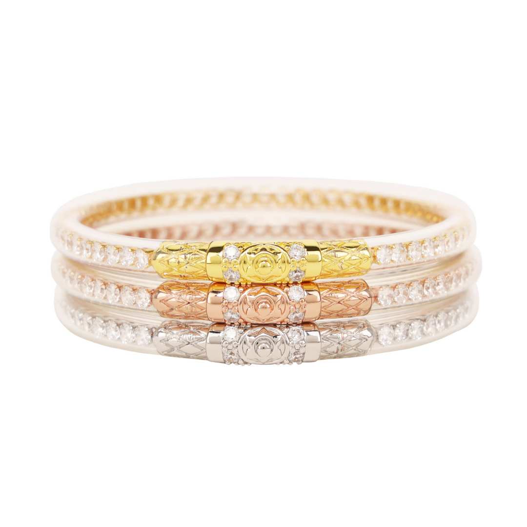 THREE QUEENS ALL WEATHER BANGLE-CRYSTAL CLEAR-SMALL