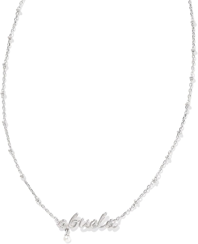 ABUELITA CRYSTAL SHORT PENDANT NECKLACE SILVER