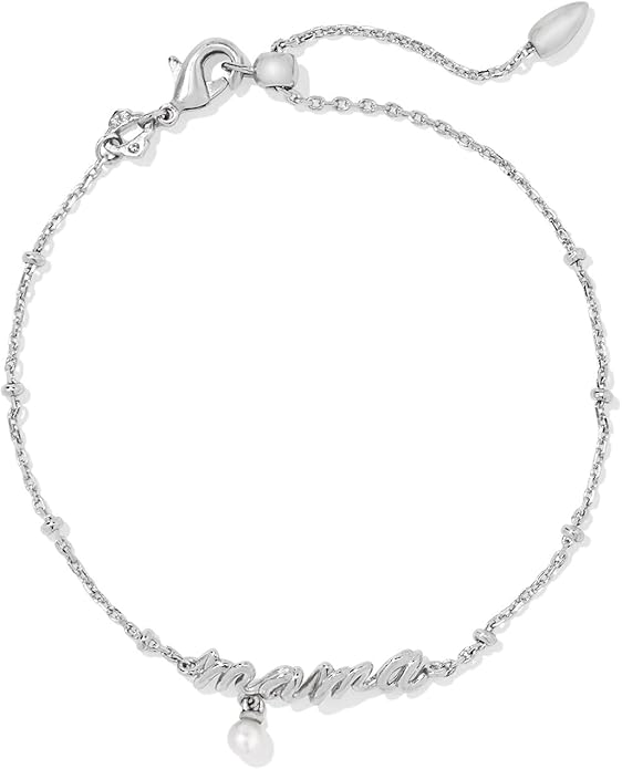 MAMA CRYSTAL DELICATE CHAIN BRACELET SILVER