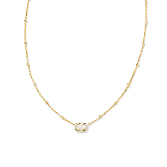 MINI ELISA SATELLITE SHORT PENDANT NECKLACE GLD IVY MOP