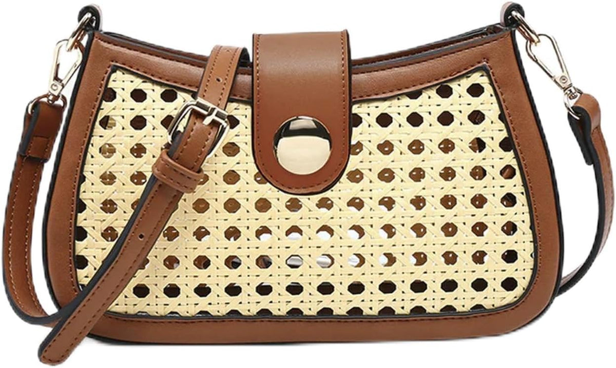 M2462 Miller Rattan Crossbody in Natural/Brown