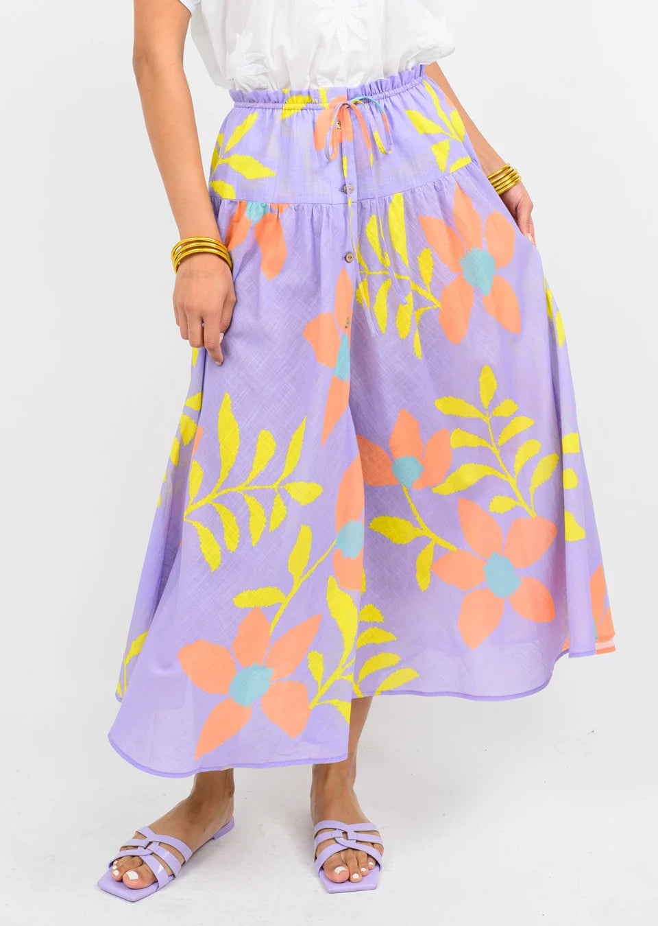LARGE FLORAL SWING SKIRT