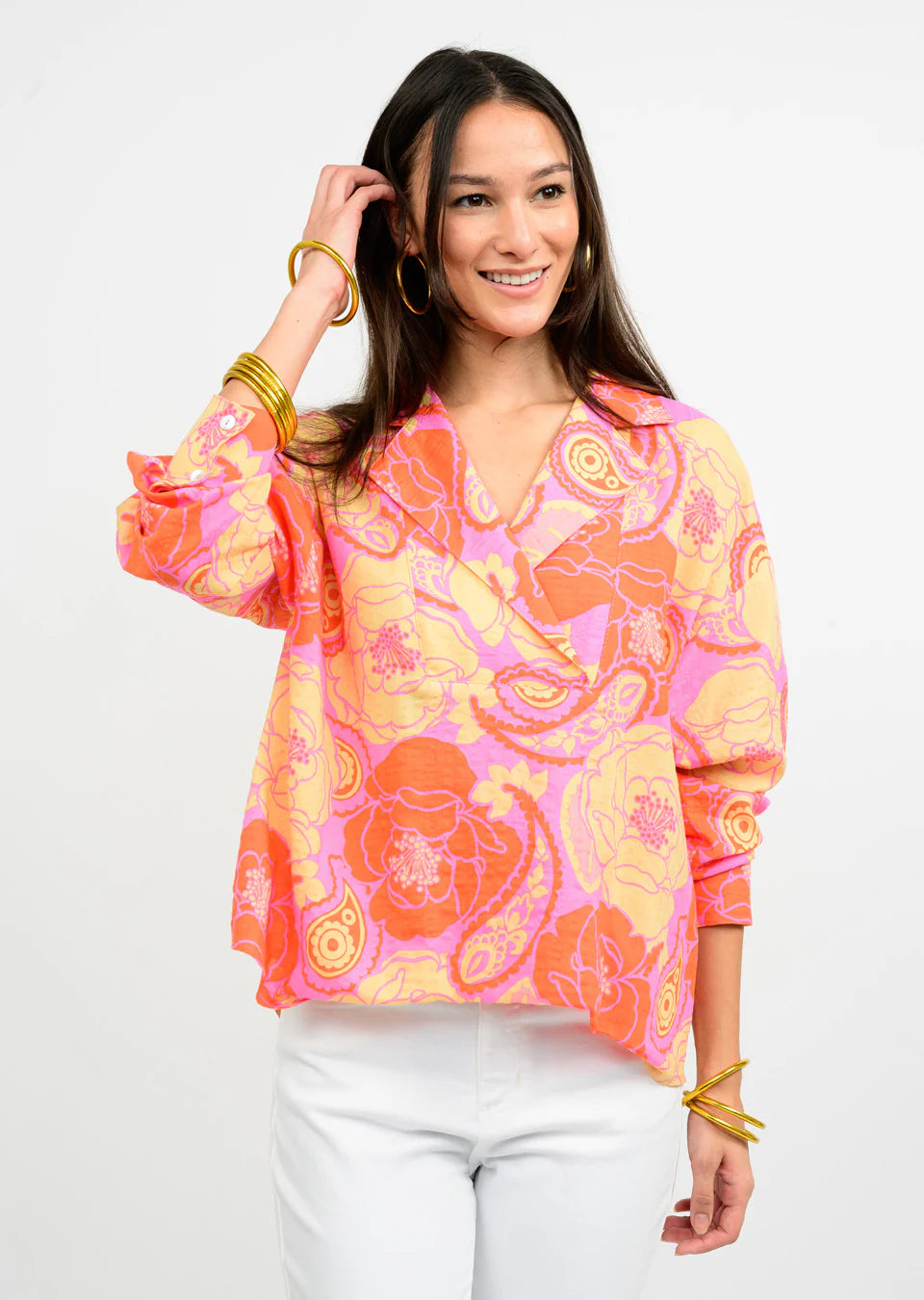 FOLDED HEM CAMP SHIRT