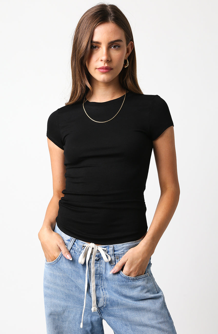 RIBBED CAP SLEEVE BODYCON