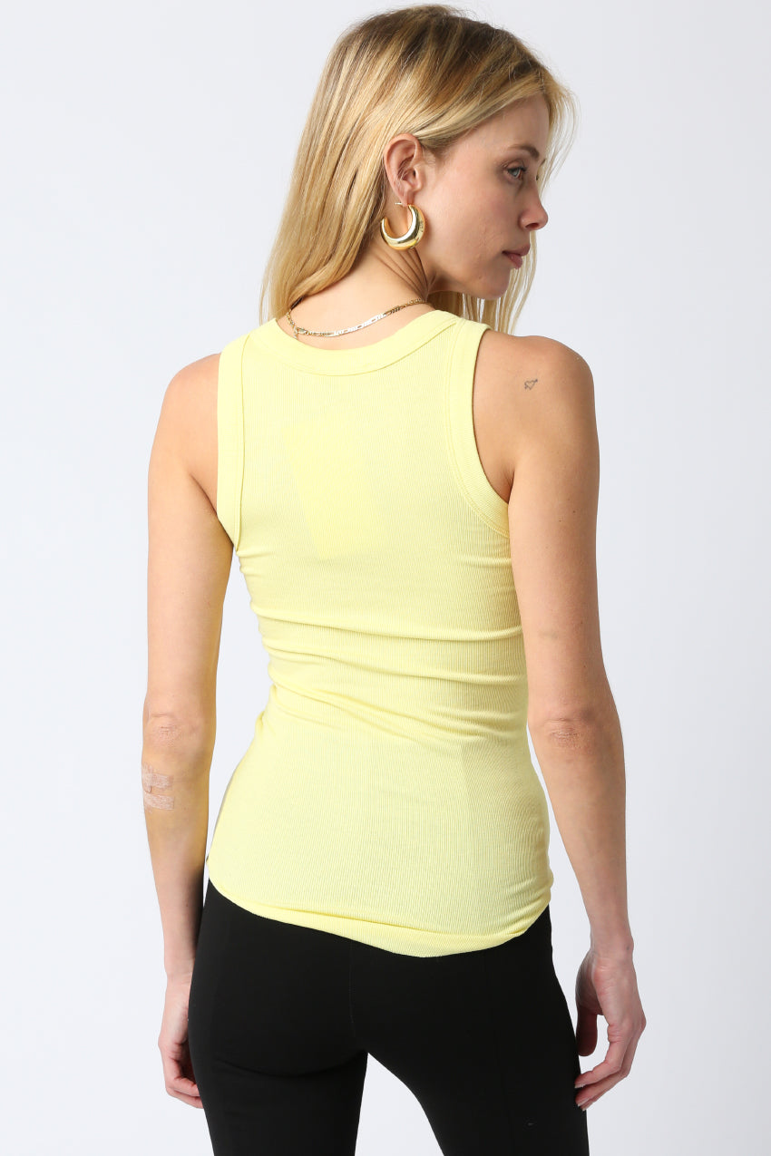 RIBBED FITTED SCOOP NECK TANK