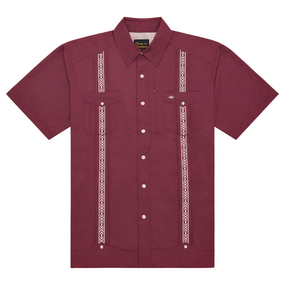 GUAYABERA LIBRE SOLID MAROON XXL